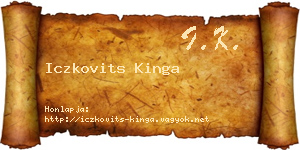 Iczkovits Kinga névjegykártya